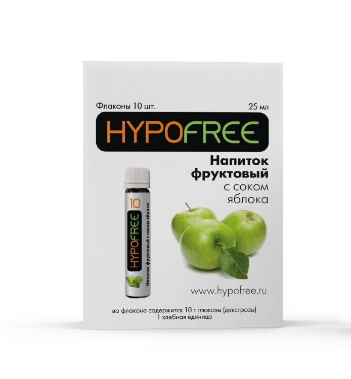 ГипоФри напиток (HYPOFREE 1 ХЕ) 10 флаконов/упак (Яблоко) ГипоФри напиток (HYPOFREE 1 ХЕ) 10 флаконов/упак (Яблоко)