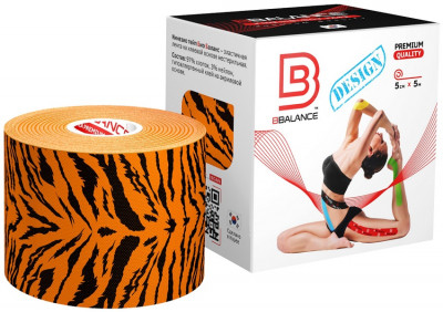 Кинезио тейп лента BBTape (5м х 5см) Тигр Кинезио тейп лента BBTape (5м х 5см) Тигр