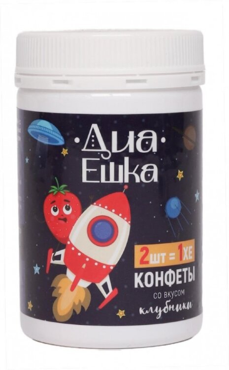 Средство для купирования гипогликемии ДИАешка, 30 конфет в упаковке (Клубника) Средство для купирования гипогликемии ДИАешка, 30 конфет в упаковке (Клубника)
