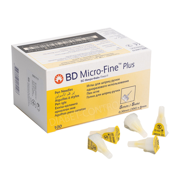 Иглы МикроФайн Плюс (Micro-Fine Plus) 8 мм №100 Иглы МикроФайн Плюс (Micro-Fine Plus) 8 мм №100