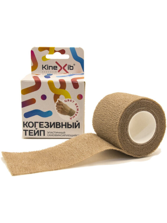 Тейп когезивный самофиксирующийся Kinexib 5см*4,5м бежевый Тейп когезивный самофиксирующийся Kinexib 5см*4,5м бежевый